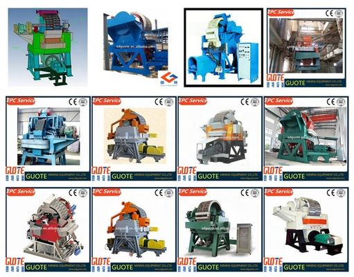 1.4-2.2T Campo magnético de fundo Separador magnético de tipo úmido para equipamento de mineração